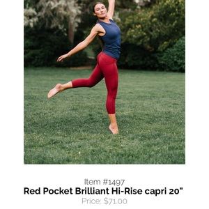 NWT - Red Pocket High Rise Leggings